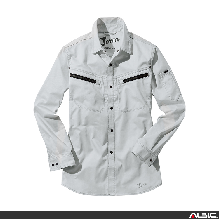 ストレッチサテン長袖シャツ【56504-JIC】 商品写真