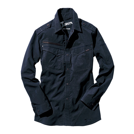 消臭・抗菌長袖シャツ【56604-JIC】 C048.チャコールグレー