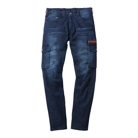 接触冷感ストレッチノータックパンツ【56902-JIC】 C156.インディゴカモフラ