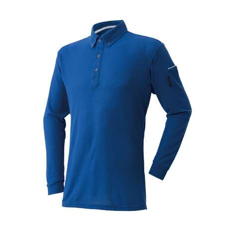 制電長袖ポロシャツ【60015-ATK】 08.ブルー