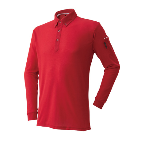 制電長袖ポロシャツ【60015-ATK】 10.レッド