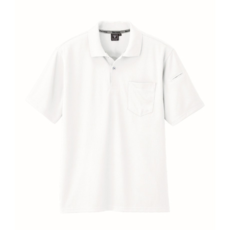 ペン差し付き制電半袖ポロシャツ【6010-XEB】 32.シロ
