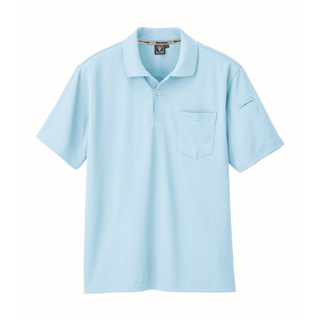 ペン差し付き制電半袖ポロシャツ【6010-XEB】 42.サックス