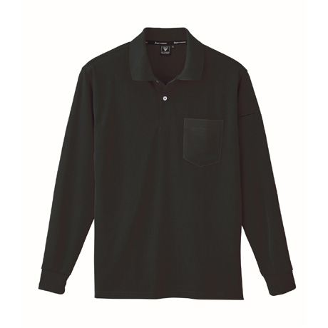 ペン差し付き長袖シャツ【6015-XEB】 90.クロ