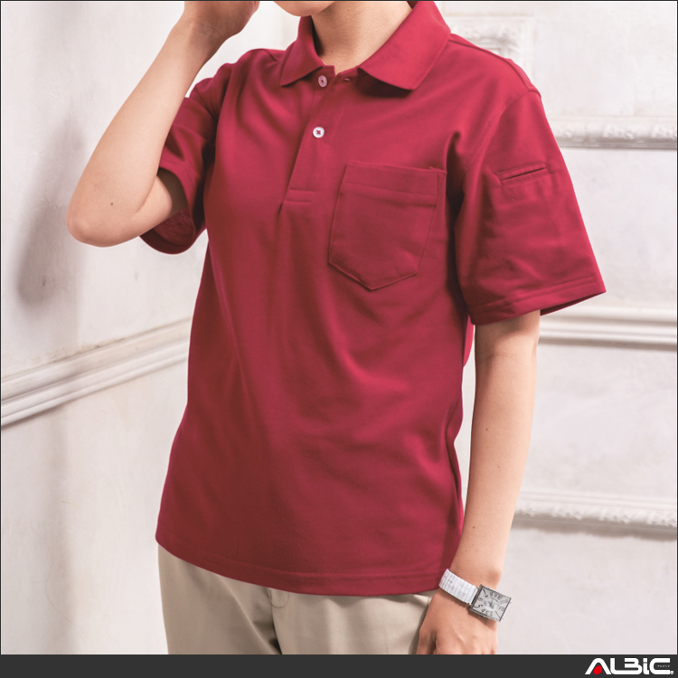 ペン差し付きカノコ半袖ポロシャツ【6020-XEB】 商品写真