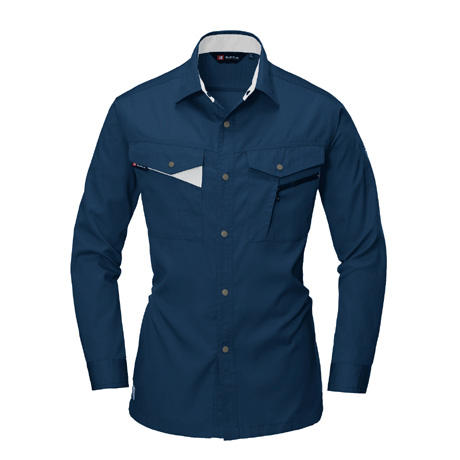 エコ長袖シャツ【6023-BAT】 3.ネイビー