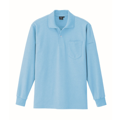 ペン差し付きカノコ長袖シャツ【6025-XEB】 42.サックス