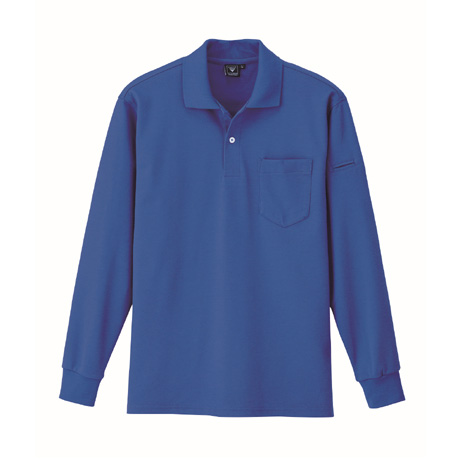 ペン差し付きカノコ長袖シャツ【6025-XEB】 46.ロイヤルブルー