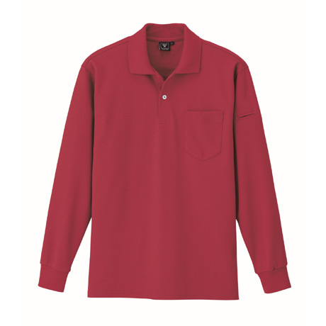 ペン差し付きカノコ長袖シャツ【6025-XEB】 71.レッド