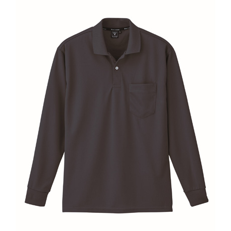 吸汗速乾長袖ポロシャツ【6035-XEB】 25.チャコールグレー