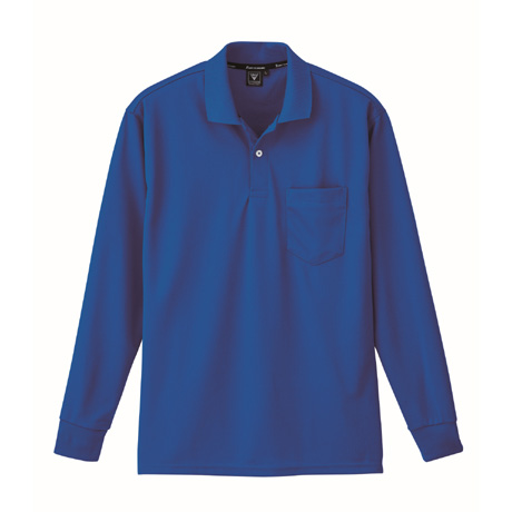 吸汗速乾長袖ポロシャツ【6035-XEB】 46.ロイヤルブルー