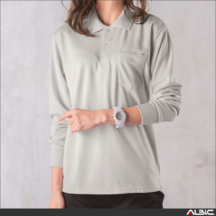 吸汗速乾長袖ポロシャツ【6035-XEB】 商品写真