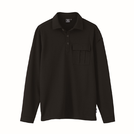 JIS帯電防止長袖ポロシャツ【6041-XEB】 90.クロ