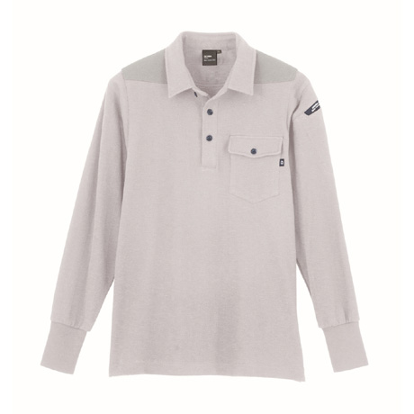 ストレッチ長袖ポロシャツ【6055-XEB】 20.グレー