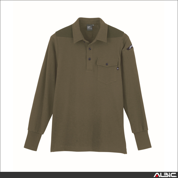 ストレッチ長袖ポロシャツ【6055-XEB】 商品写真