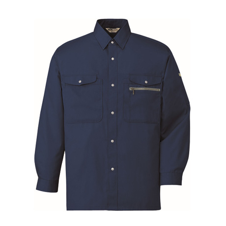 抗菌防臭長袖シャツ【606-JIC】 C011.ネービー