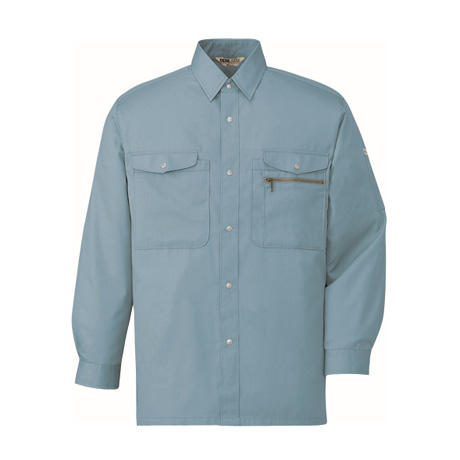 抗菌防臭長袖シャツ【606-JIC】 C082.ミストブルー