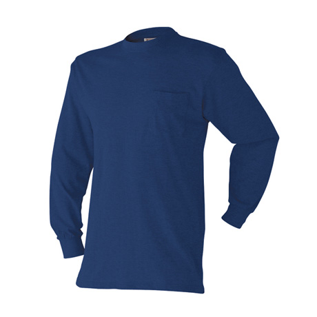 胸ポケット付き長袖Tシャツ【606015-ATK】 02.ネイビー