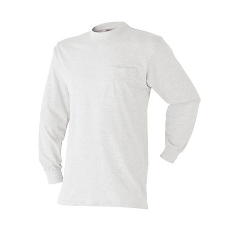 胸ポケット付き長袖Tシャツ【606015-ATK】 09.ホワイト