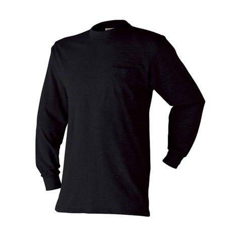 胸ポケット付き長袖Tシャツ【606015-ATK】 11.ブラック