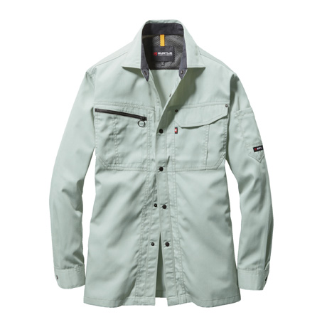 ベーシックライン長袖シャツ【6063-BAT】 1.アースグリーン