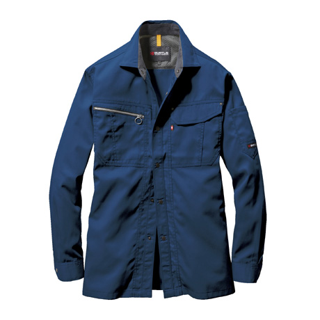 ベーシックライン長袖シャツ【6063-BAT】 3.ネイビー