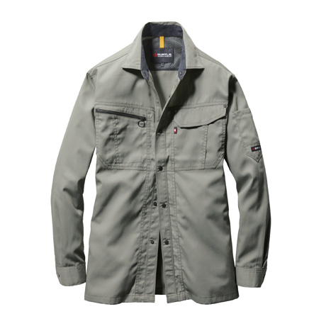 ベーシックライン長袖シャツ【6063-BAT】 21.グレージュ