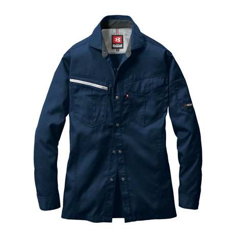 JIS8118適合長袖シャツ【6083-BAT】 3.ネイビー