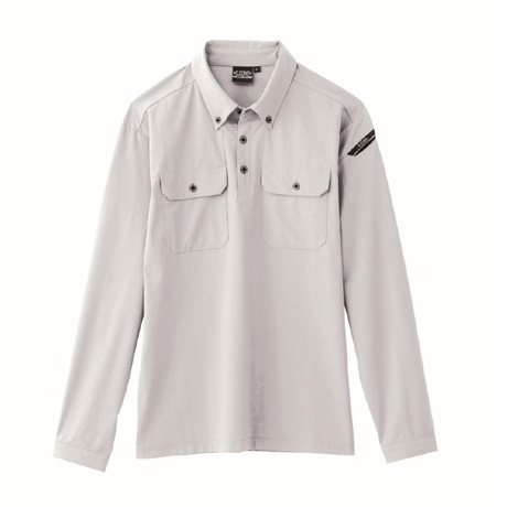 消臭機能付き長袖ポロシャツ【6085-XEB】 22.シルバーグレー