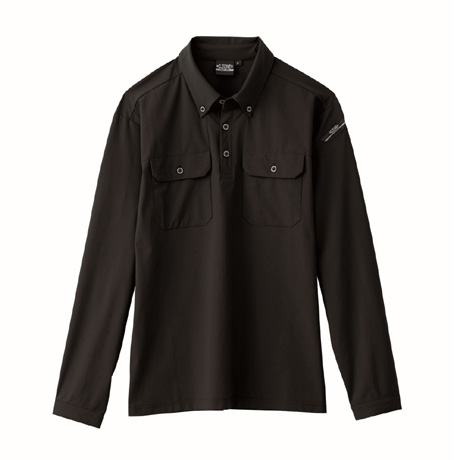 消臭機能付き長袖ポロシャツ【6085-XEB】 90.クロ