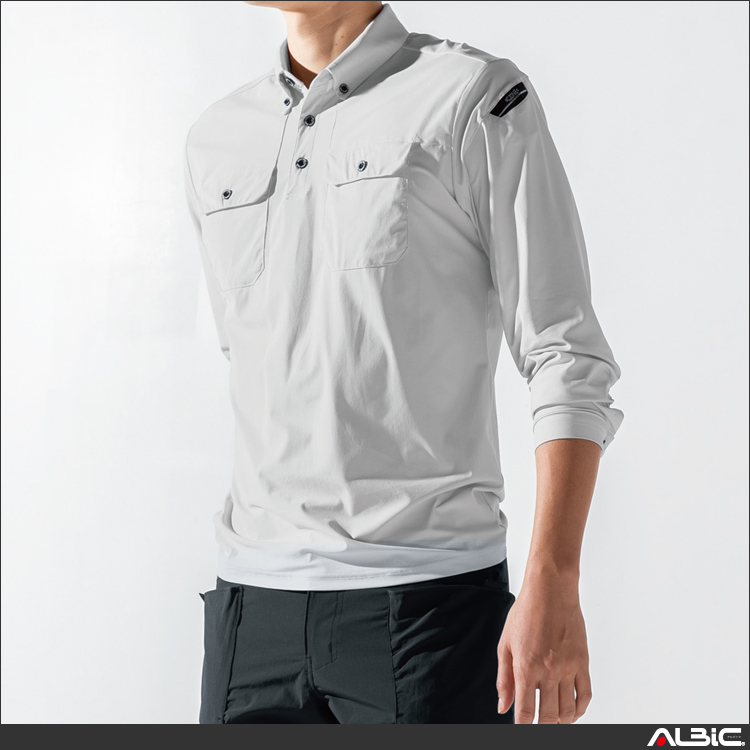 消臭機能付き長袖ポロシャツ【6085-XEB】 商品写真