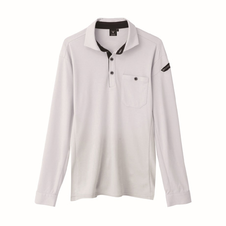 帯電防止長袖ポロシャツ【6095-XEB】 22.シルバーグレー