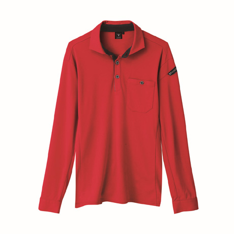 帯電防止長袖ポロシャツ【6095-XEB】 71.レッド