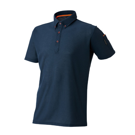 制電半袖ポロシャツ【61015-ATK】 02.ネイビー