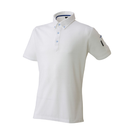 制電半袖ポロシャツ【61015-ATK】 09.ホワイト