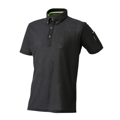 制電半袖ポロシャツ【61015-ATK】 11.ブラック