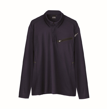 接触冷感長袖ポロシャツ【6115-XEB】 19.ディープネイビー
