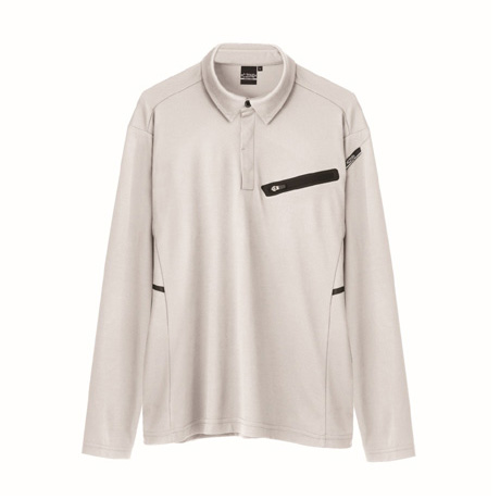 接触冷感長袖ポロシャツ【6115-XEB】 22.シルバーグレー