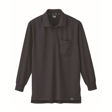 ハニカムメッシュ長袖ポロシャツ【6121-XEB】 25.チャコールグレー