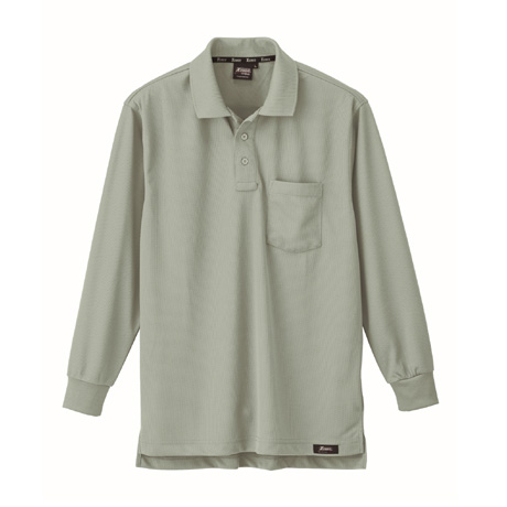 ハニカムメッシュ長袖ポロシャツ【6121-XEB】 61.モスグリーン