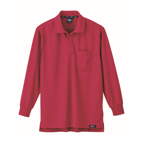 ハニカムメッシュ長袖ポロシャツ【6121-XEB】 73.ワイン