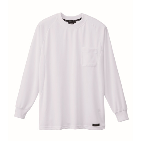 吸汗速乾長袖Tシャツ【6123-XEB】 32.シロ