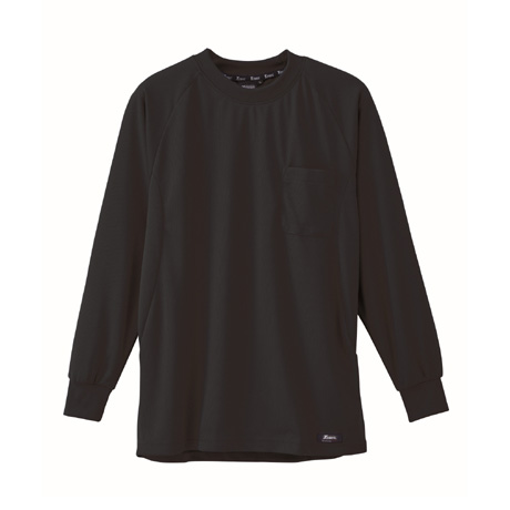 吸汗速乾長袖Tシャツ【6123-XEB】 90.クロ