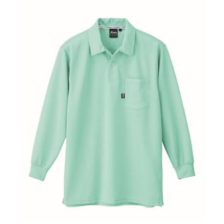 ストレッチ長袖ポロシャツ【6145-XEB】 67.ミントグリーン