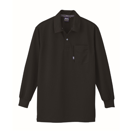 ストレッチ長袖ポロシャツ【6145-XEB】 90.クロ