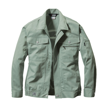 エコ長袖ブルゾン【615-BAT】 1.アースグリーン