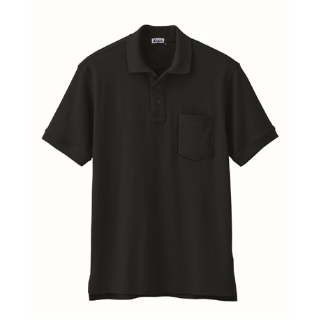 ストレッチ半袖ポロシャツ【6170-XEB】 90.クロ