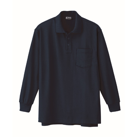 ストレッチ長袖ポロシャツ【6175-XEB】 16.ネイビーブルー