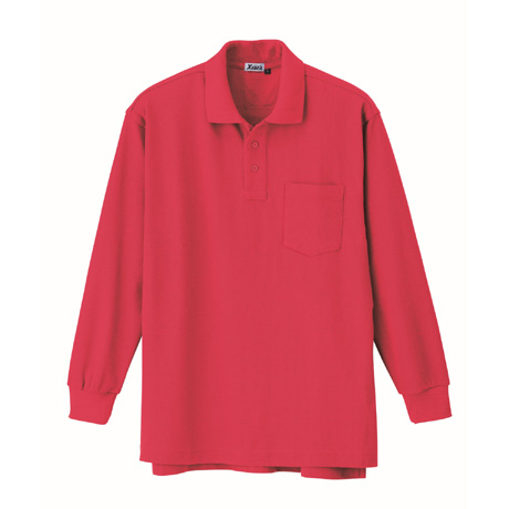 ストレッチ長袖ポロシャツ【6175-XEB】 71.レッド