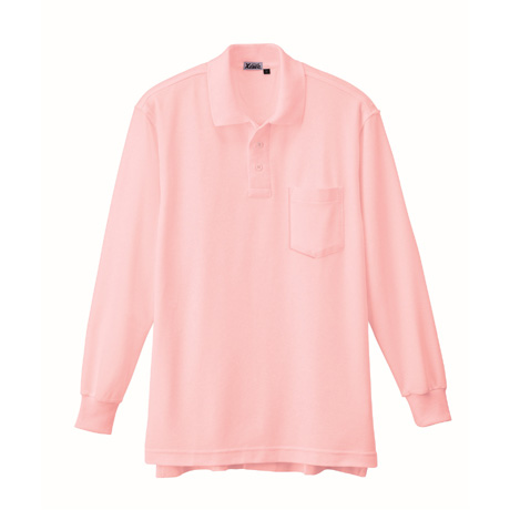 ストレッチ長袖ポロシャツ【6175-XEB】 75.ピンク